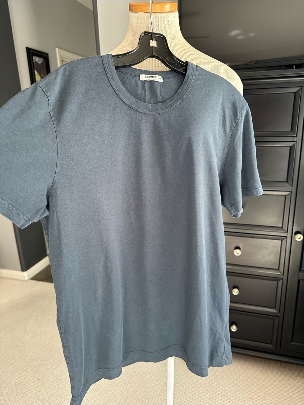 Buck Mason Men's Crewneck T-Shirt in Slate Blue size medium